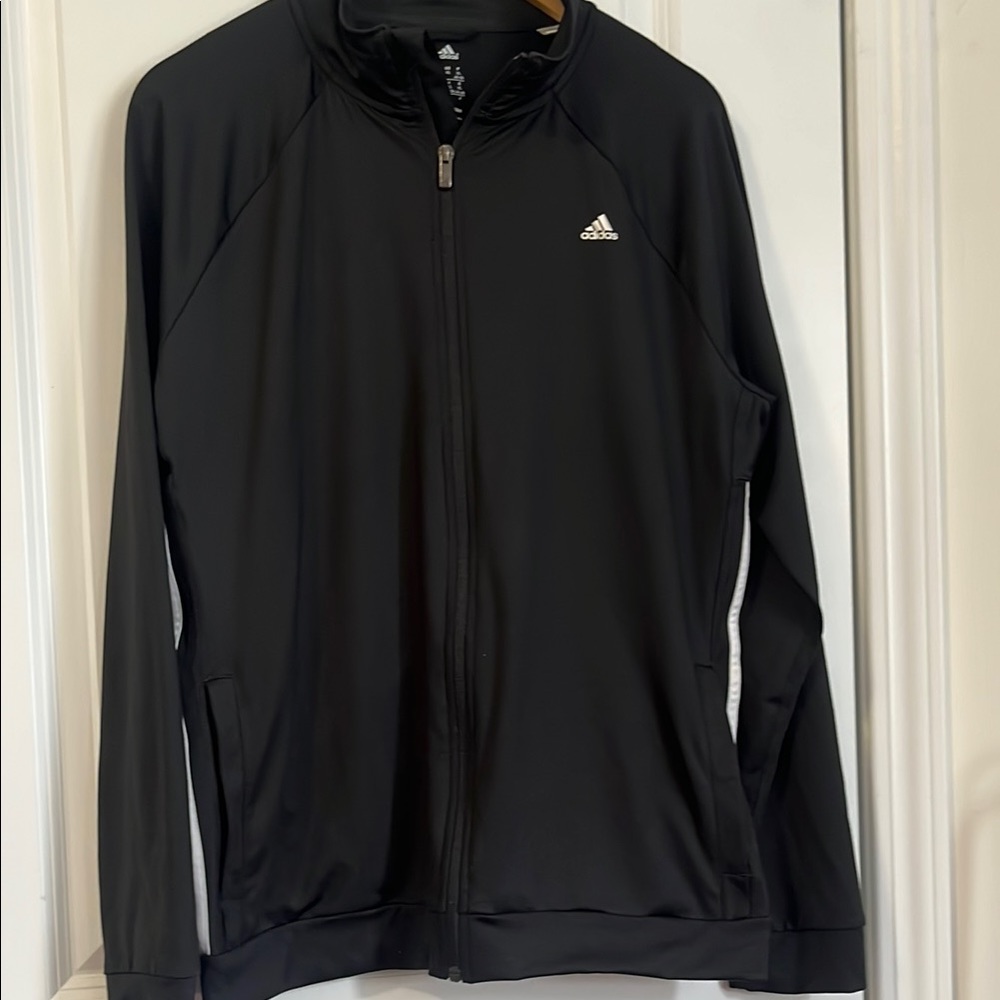Adidas Women’s (Unisex) Black Zip Athletic Track Running Jacket